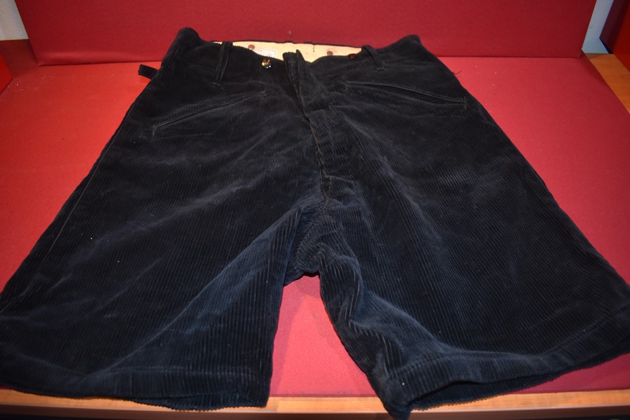 WW2 GERMAN HITLER YOUTH CORDROUY SHORTS-SOLD