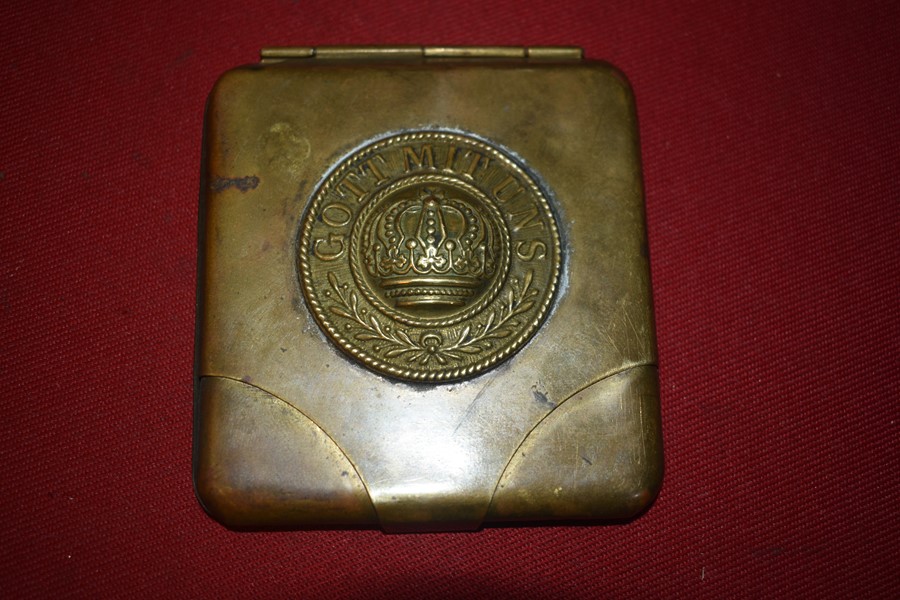 WW1 GERMAN TRENCH ART CIGARETTE OR CARD CASE - SOLD