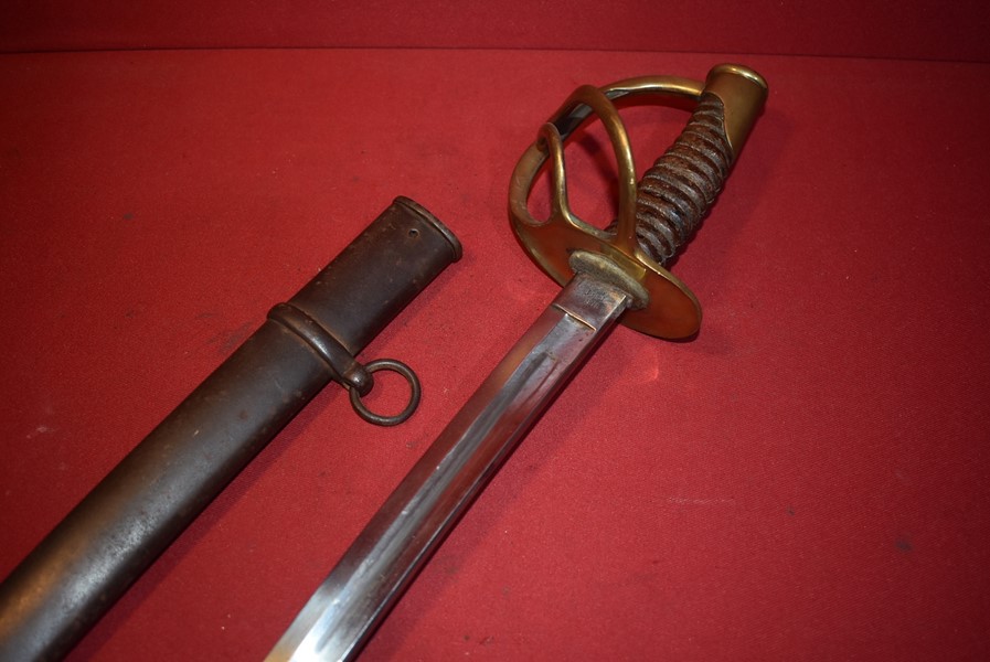 US 1860 MODEL CIVIL WAR HEAVY CAVALRY SWORD BY ROBY, CHELMSFORD MASSACHUSETTS DATED 1864-SOLD