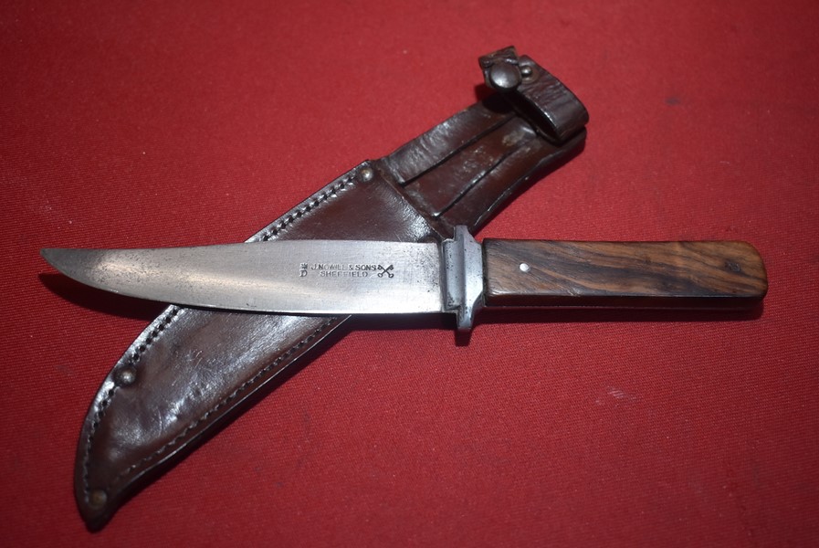 BOWIE KNIFE AND SHEATH J.NOWILL AND SONS SHEFFIELD-SOLD