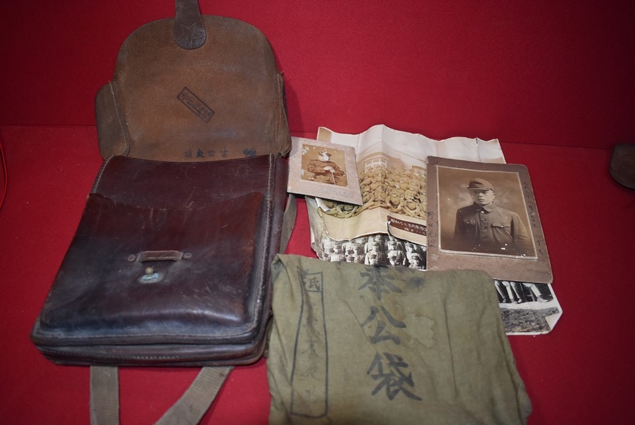 WW2 JAPANESE OFFICERS DOCUMENT BAG AND CONTENTS-SOLD