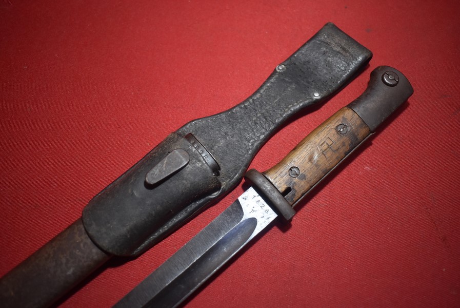 COMBAT USED WW2 GERMAN K98 BAYONET, MATCHING NUMBERS-SOLD