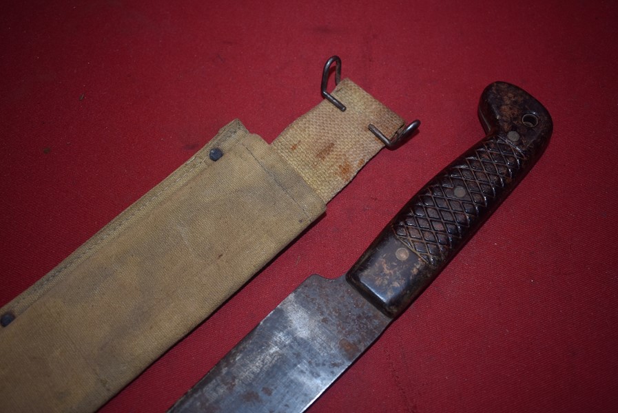 WW2 MACHETTE AND CANVAS SCABBARD-SOLD