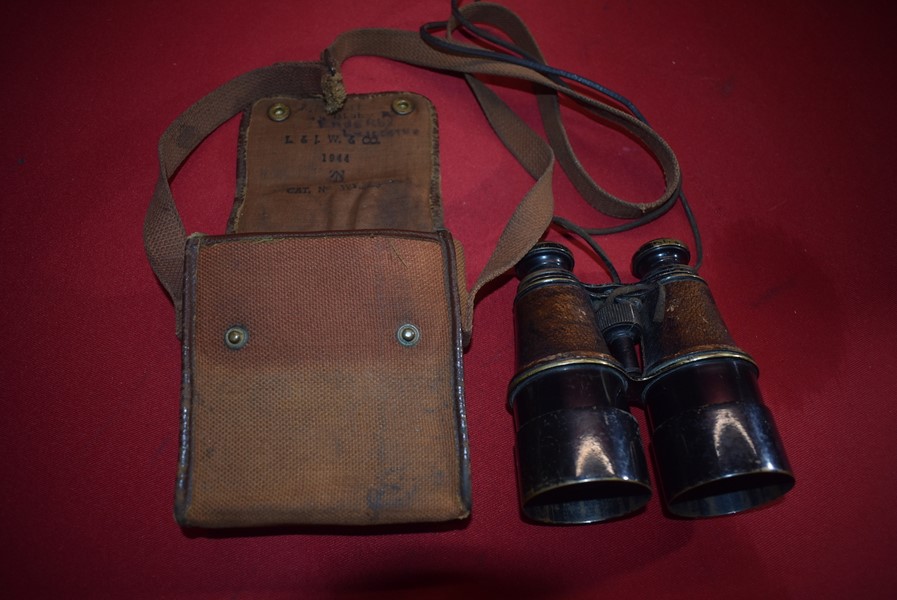 WW1/2 OFFICERS BINOCULARS AND CASE-SOLD