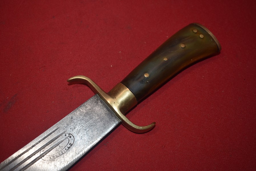 19TH CENTURY BRITISH GREEN HORN HANDLED MACHETTE-SOLD