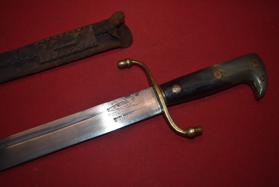 19th CENTURY BRITISH GREEN HORN HANDLED MACHETTE BY MARTINDALE-SOLD
