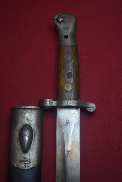 PATTERN 1888 BAYONET WITH ORIGINAL SCABBARD BY ENFIELD