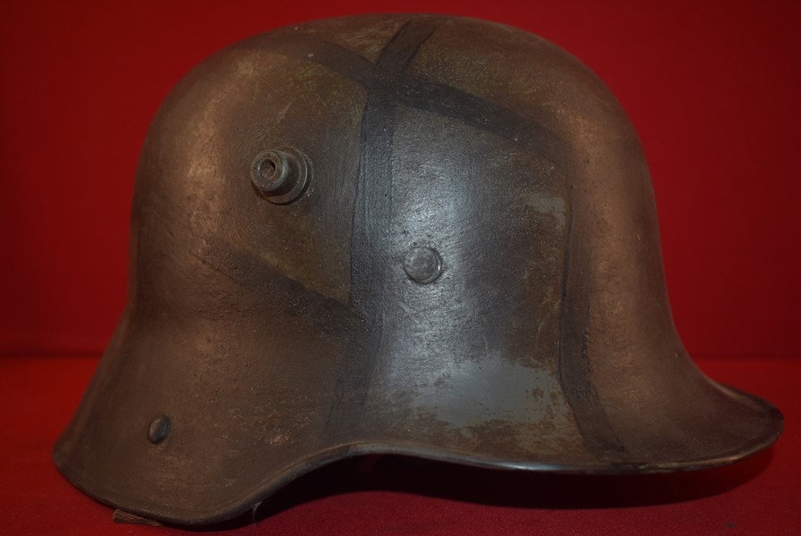 WW1 GERMAN M16 CAMO HELMET WITH LINER-SOLD