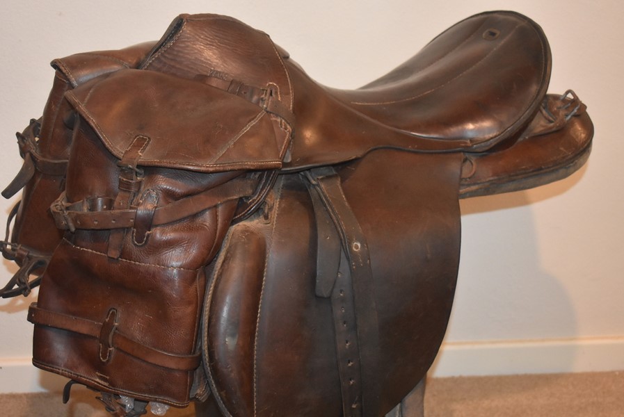 WW2 GERMAN CAVALRY SADDLE AND SADDLEBAGS COMPLETE-SOLD