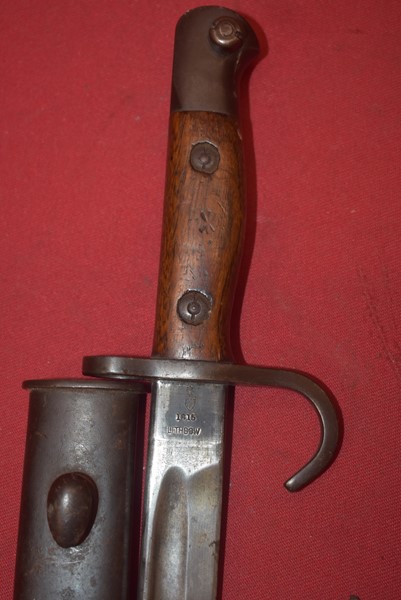 WW1 AUSTRALIAN 303 HOOKED QUILLON BAYONET BY LITHGOW DATED 1915-SOLD