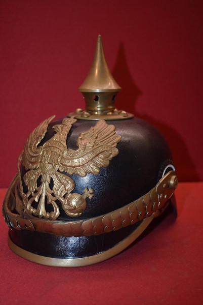 WW1 GERMAN PRUSSIAN OFFICERS/SNCO SPIKE HELMET (PICKELHAUBE)-SOLD