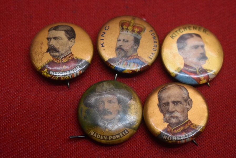 BOER WAR PIN BADGES X 5 a.-SOLD