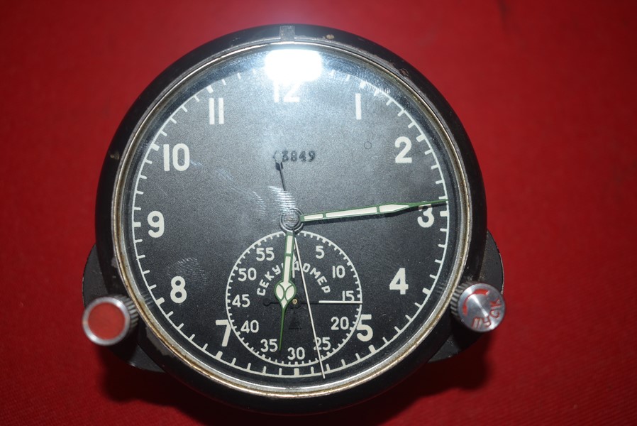 SOVIET MIG 29 PILOTS COCKPIT CLOCK-SOLD