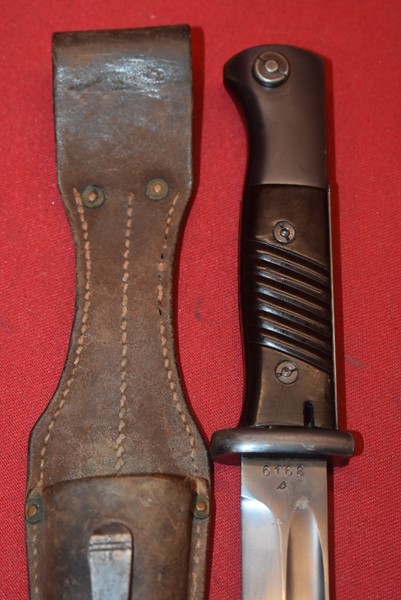 WW2 GERMAN K98 BAYONET WITH LEATHER FROG-SOLD