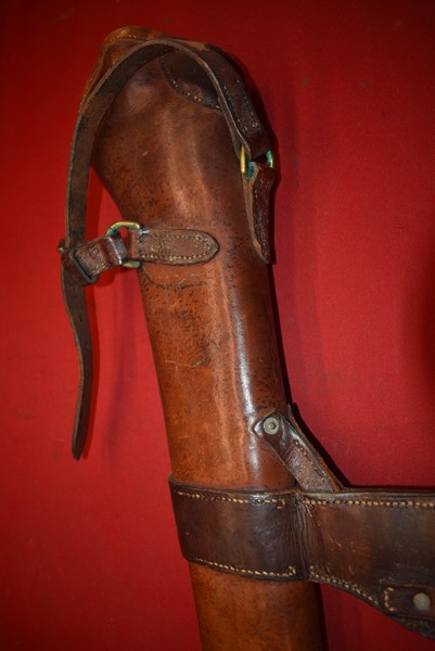 ORIGINAL LEATHER RIFLE BUCKET FOR THE 303 RIFLE 1939 DATED-SOLD
