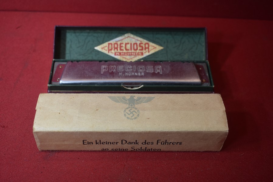 WW2 GERMAN SOLDIERS HARMONICA. GIFT FROM THE HOHNER HARMONICA COMPANY-SOLD