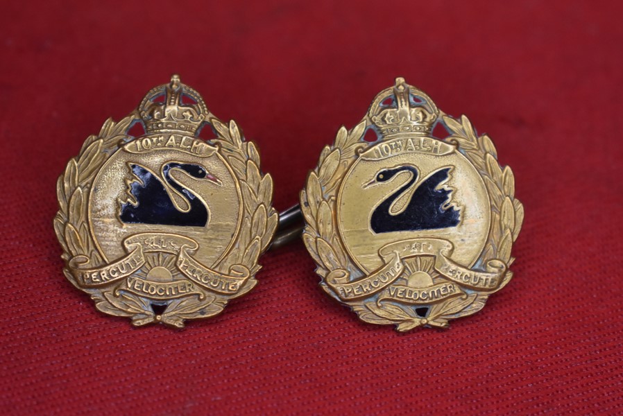 10 LIGHT HORSE PAIR OF COLLAR BADGES 30-42-SOLD