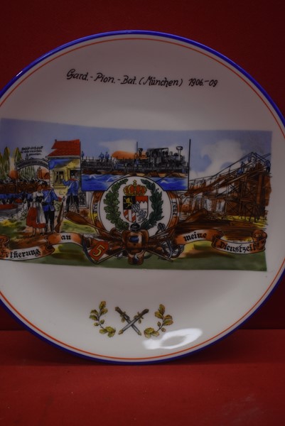 IMPERIAL GERMAN COMMEMORATIVE PLATE GUARD PIONEER BATTALION MUNICH-SOLD