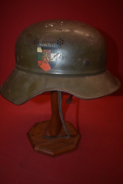 WW2 GERMAN CIVIL GLADIATOR HELMET WITH BULGARIAN DECAL