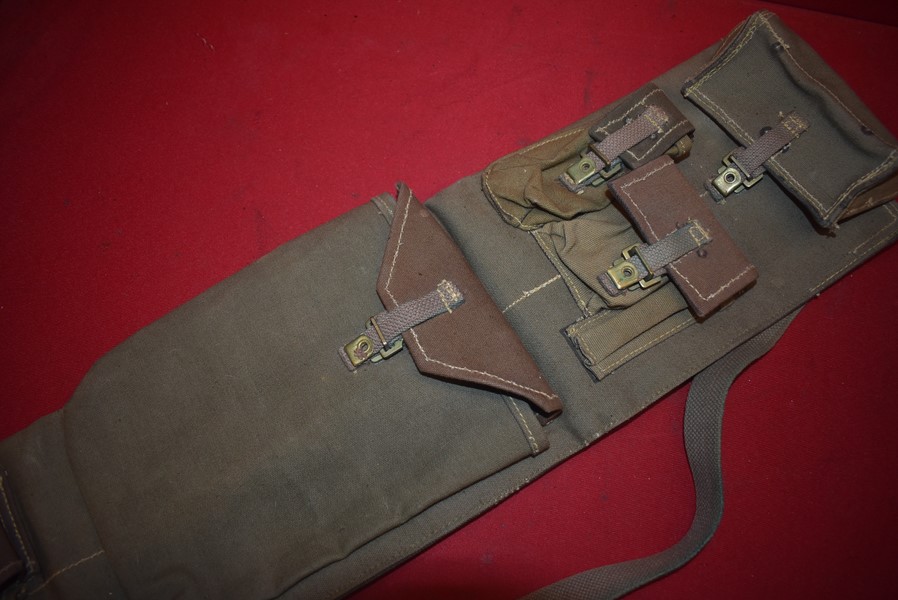 WW2 AUSTRALIAN ISSUE BREN GUN SPARE PARTS AND BARREL CANVAS BAG