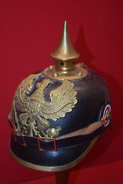 WW1 GERMAN SPIKE HELMET DATED 1908-SOLD