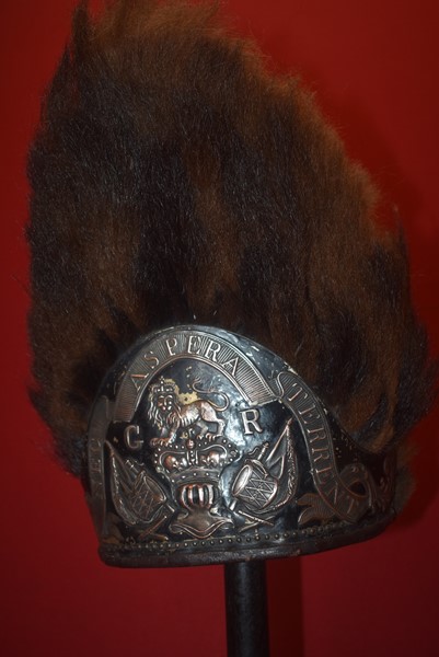 1768 PATTERN BRITISH 50TH GRENADIER REGIMENT DRUMMERS BEARSKIN MITRE CAP
