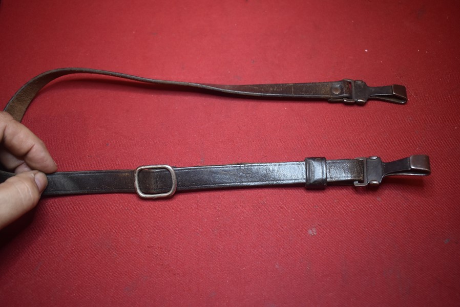 WW2 GERMAN THIRD REICH BLACK LEATHER CROSS STRAP-SOLD