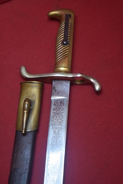 IMPERIAL GERMAN 1871 DRESS BAYONET BY WK&C WITH ETCHED BLADE