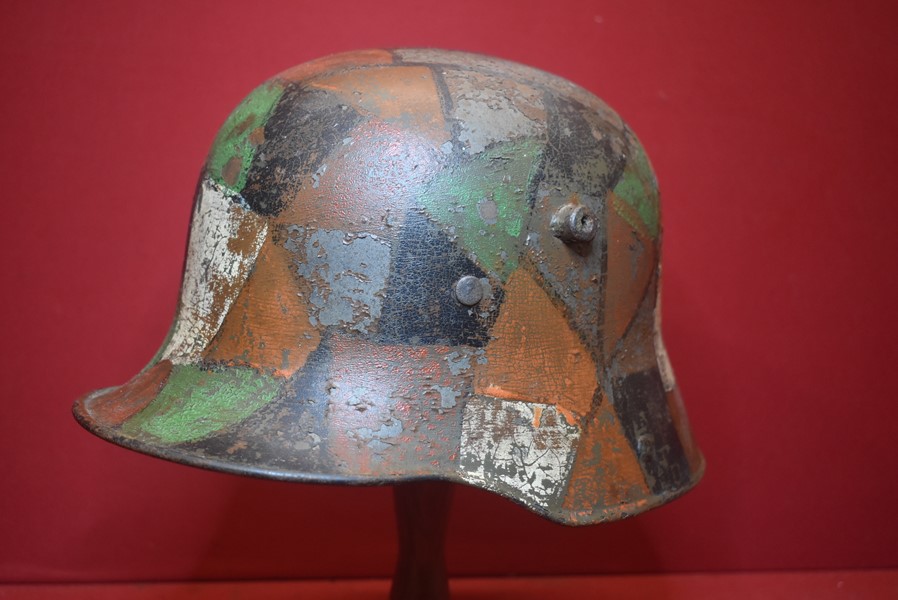 WW1 GERMAN LOZENGE CAMO HELMET-SOLD