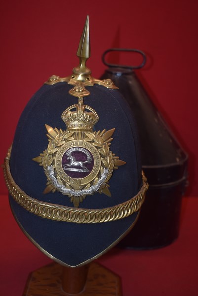 EDWARDIAN PERIOD OFFICERS HOME SERVICE HELMET THE WEST YORKSHIRE REGIMENT