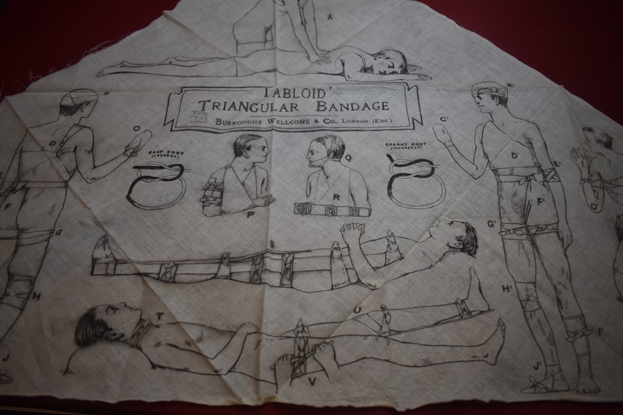 WW1-2 BRITISH ARMY TABLOID TRIANGULAR BANDAGE