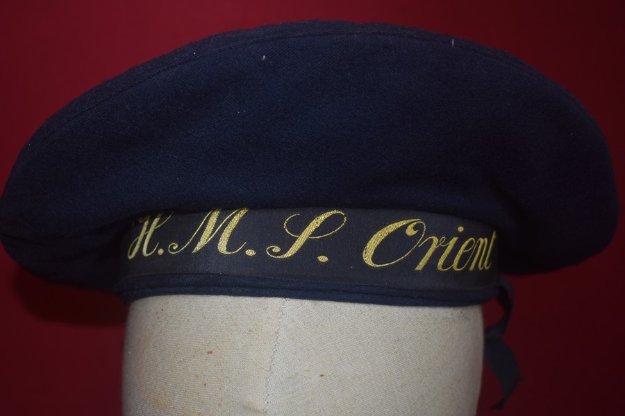 VICTORIAN DARK BLUE ROYAL NAVY RATINGS CAP: HMS ORIENT