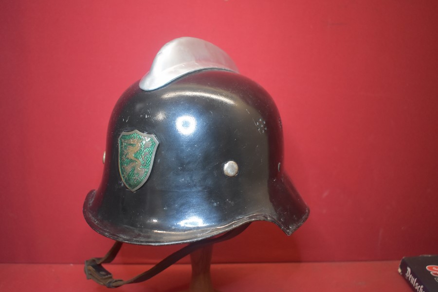 WW2 GERMAN FIREMANS HELMET POSSIBLY BULGARIAN ISSUE-SOLD