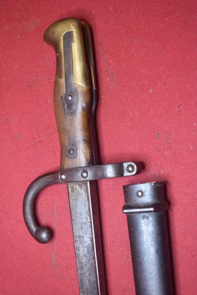 1874 PATTERN FRENCH GRAS SWORD BAYONET AND SCABBARD