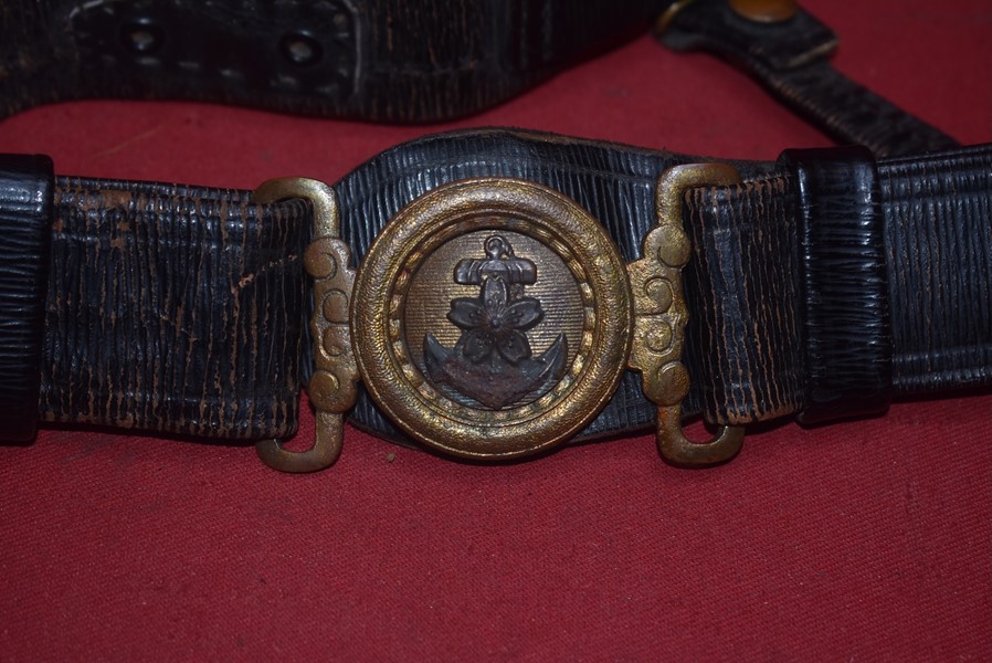 WW2 JAPANESE NAVAL OFFICERS SWORD BELT WITH BOTH HANGERS