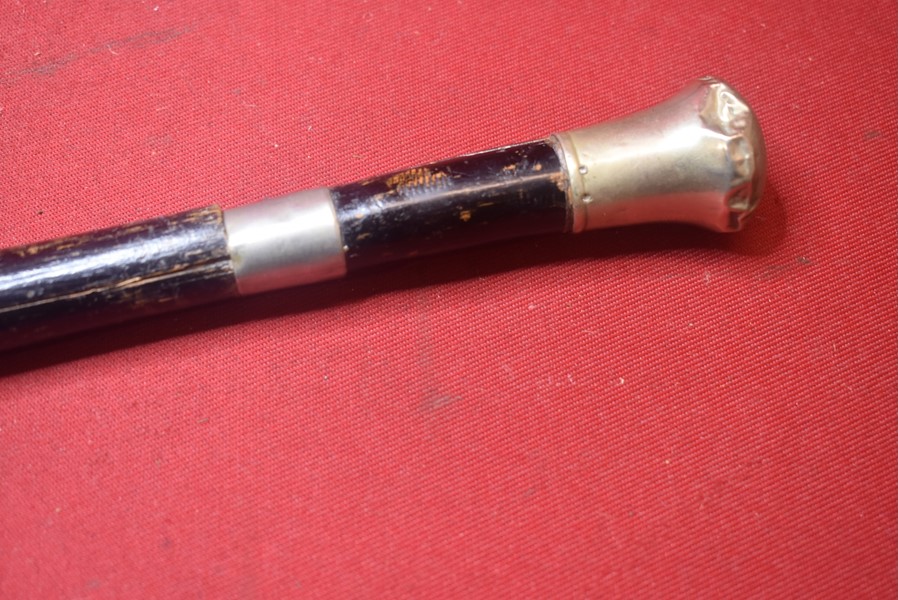 VICTORIAN PERIOD SWORD CANE WITH METAL FITTINGS.