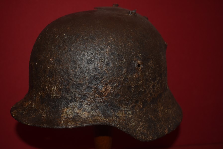 RELIC WW2 GERMAN SHOT OUT HELMET