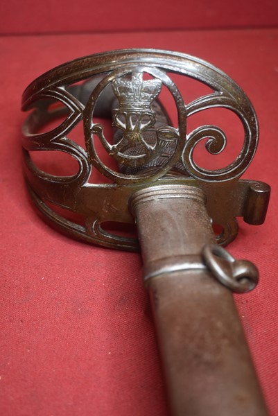 BRITISH VICTORIAN 1854 PATTERN INFANTRY RIFLES SWORD TO THE ESSEX RIFLES-BOER WAR ERA