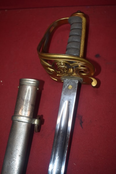 BOER WAR PERIOD BRITISH MEDICAL OFFICERS SWORD, EDWARD VII.