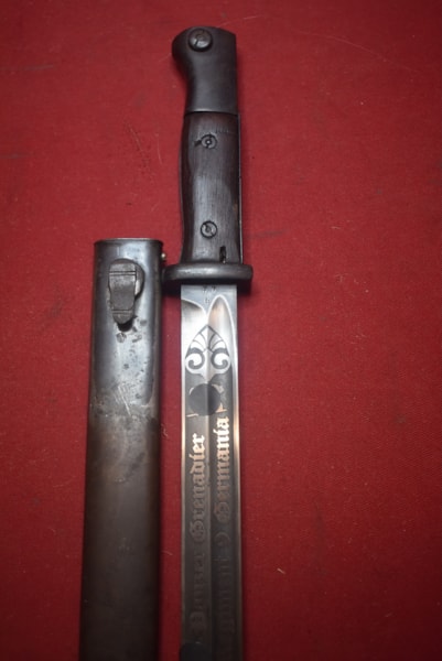 WW2 GERMAN K98 BAYONET WITH ETCHED BLADE XX PANZER REGT GERMANIA-SOLD