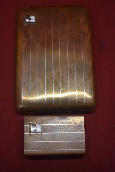 WW1 GERMAN KRIEGSMARINE OFFICERS CIGARETTE CASE AND MATCHBOX HOLDER.
