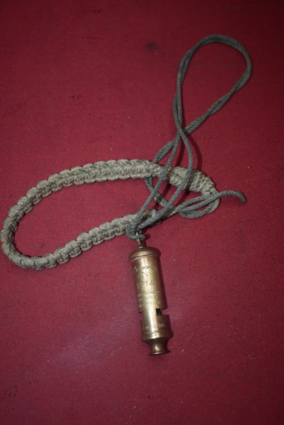 WW1 OFFICERS TRENCH WHISTLE DATED 1914-SOLD