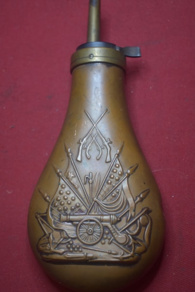 ANTIQUE US BLACK POWDER FLASK-SOLD