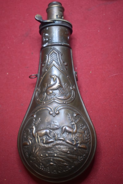 ANTIQUE HUNTERS BLACK POWDER FLASK