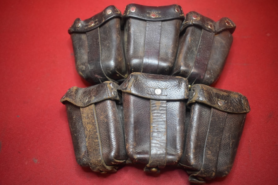  WW1 GERMAN PAIR OF TRIPLE AMMO POUCHES
