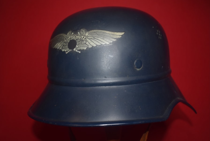 WW2 GERMAN LUFTSCHUTZ 3 PIECE GLADIATOR HELMET