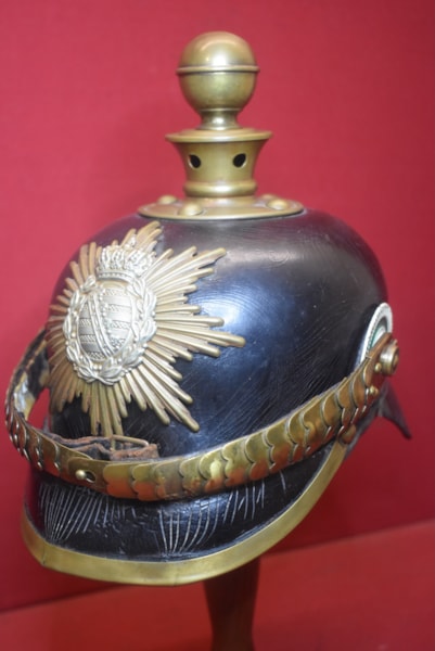 WW1 GERMAN ARTILLERY NCO PICKELHAUBE-SAXONY