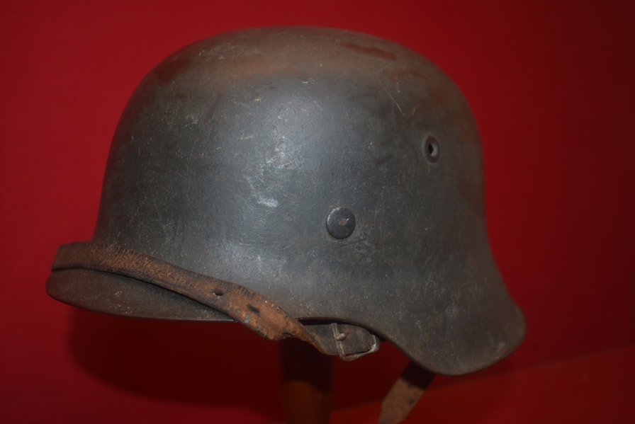 WW2 GERMAN M42 COMBAT HELMET-SOLD