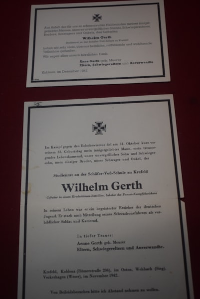 WW2 GERMAN PANZER SOLDIERS DEATH NOTICE AND FUNERAL ATTENDANCE CARD