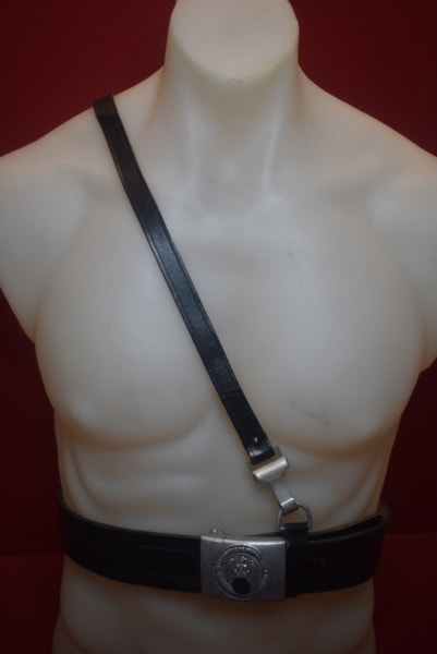 WW2 GERMAN HITLER YOUTH BELT, BUCKLE AND CROSS STRAP